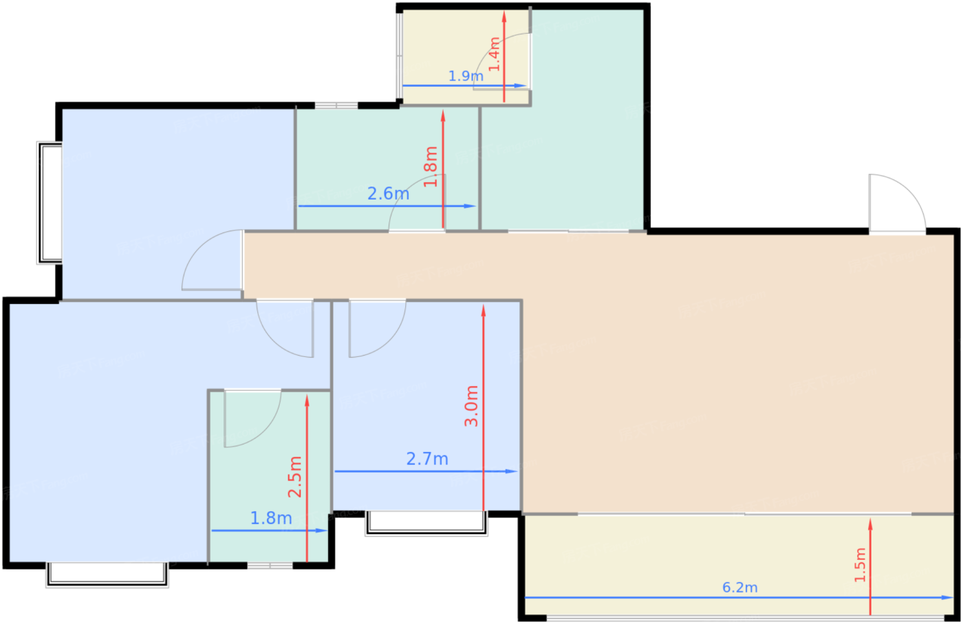 洋楼C1&lsquo;户型 3室2厅2卫 53-64万 建筑约99㎡