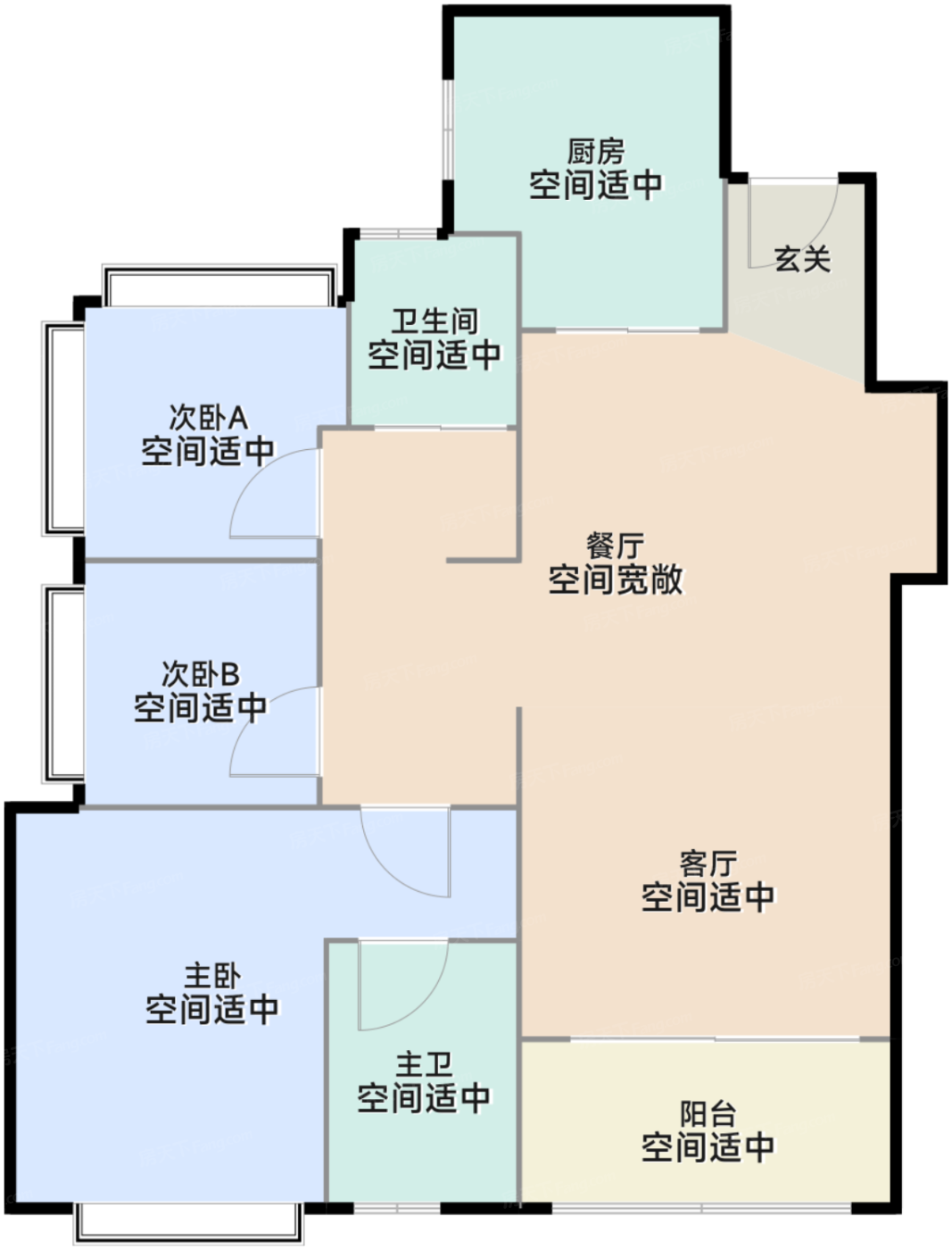 三房两厅两卫（约95㎡）