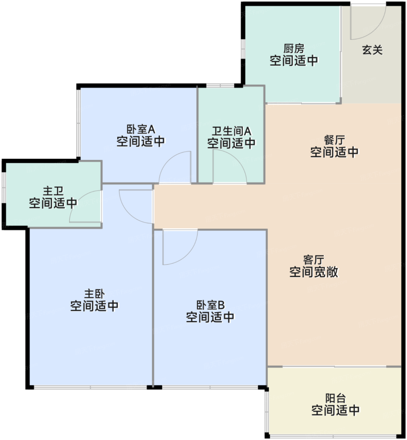 95平三室两厅两卫